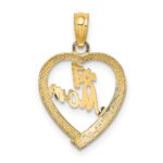 10K #1 MOM In Heart Pendant - Image 3