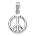 10K White Gold Polished Peace Symbol Pendant