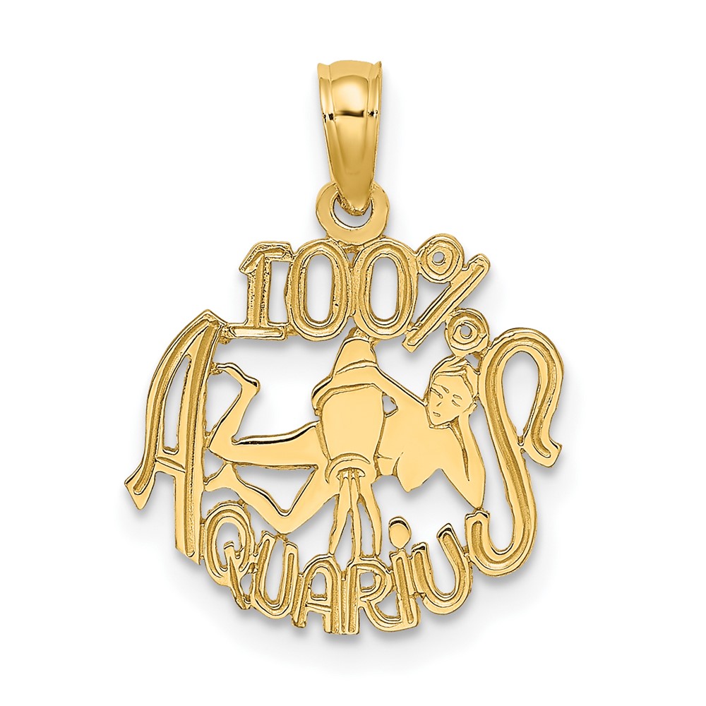 10D4064.jpg 10K 100% AQUARIUS Zodiac Charm - Image 1