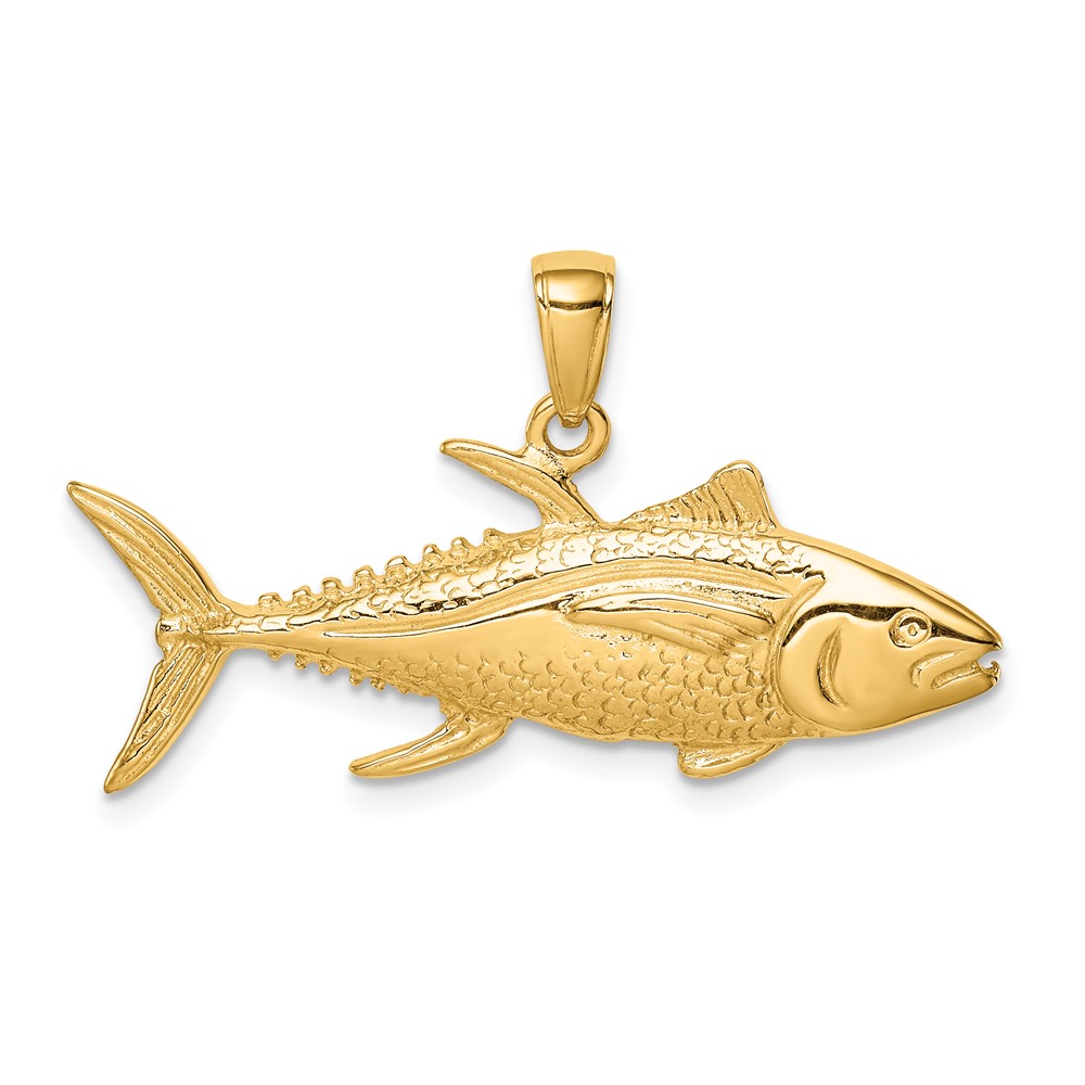10D4144.jpg 10K Yellowfin Tuna Fish Pendant - Image 1