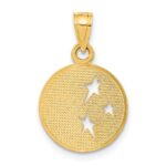 10k Polished Flat-Backed Moon with Three Stars Pendant - Image 4