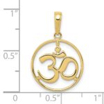10K Cut-out Round Frame Yoga Om Symbol Pendant - Image 4
