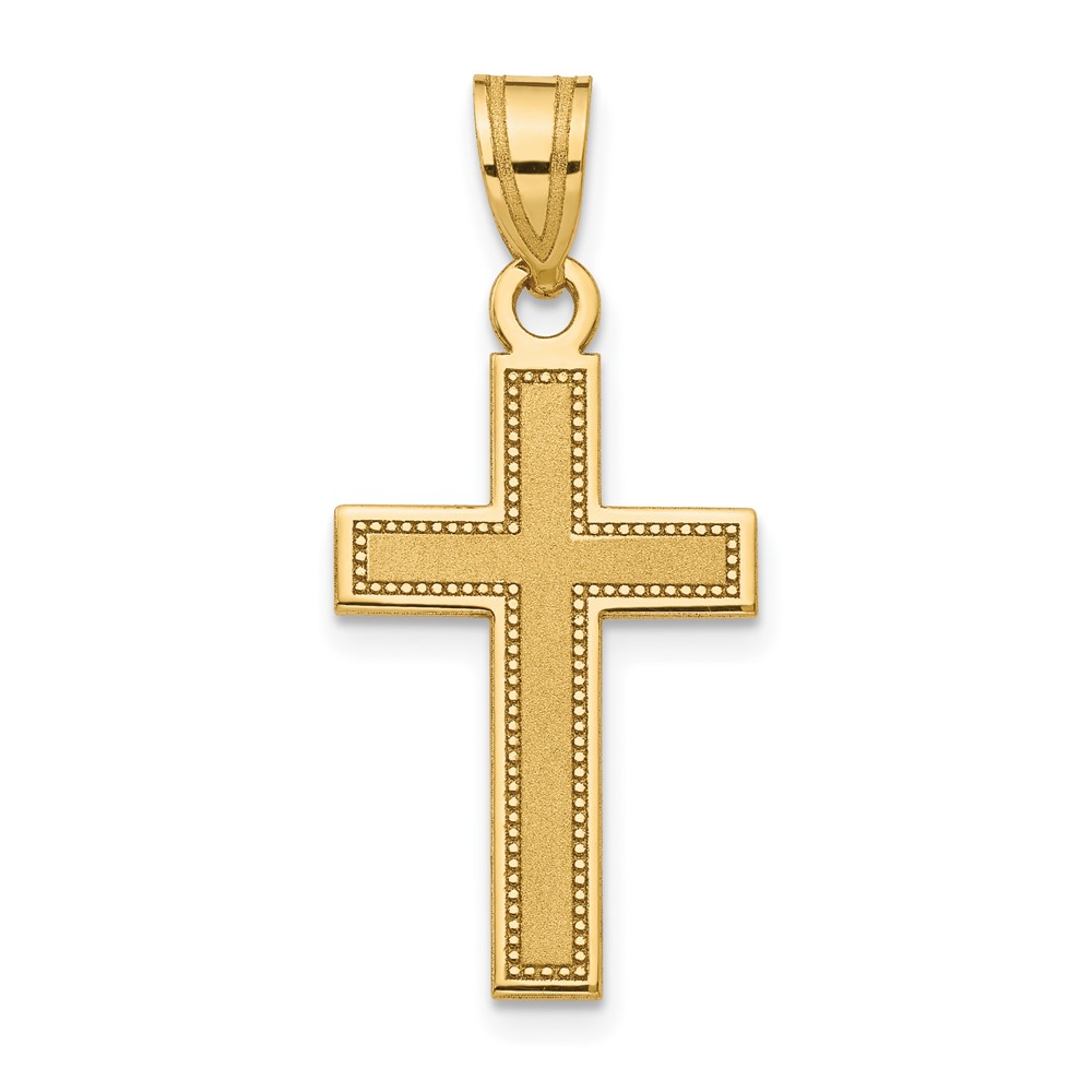10D4296.jpg 10K Small Satin Cross Pendant - Image 1