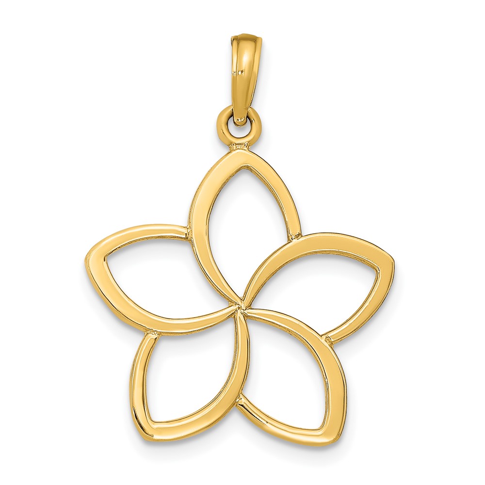 10D4376.jpg 10k Polished Cut Out Flower Pendant - Image 1