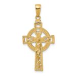 10k Polished Celtic Crucifix Pendant