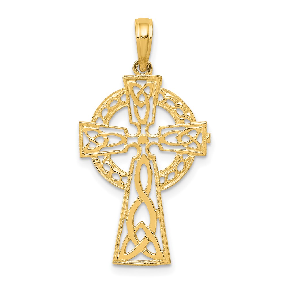 10D4446.jpg 10K Polished Celtic Cross Pendant - Image 1