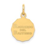 10k Baptism Spanish Recuerdo Del Bautismo on Back Charm - Image 4