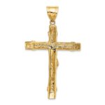 10k Two-tone CZ Crucifix Pendant - Image 4