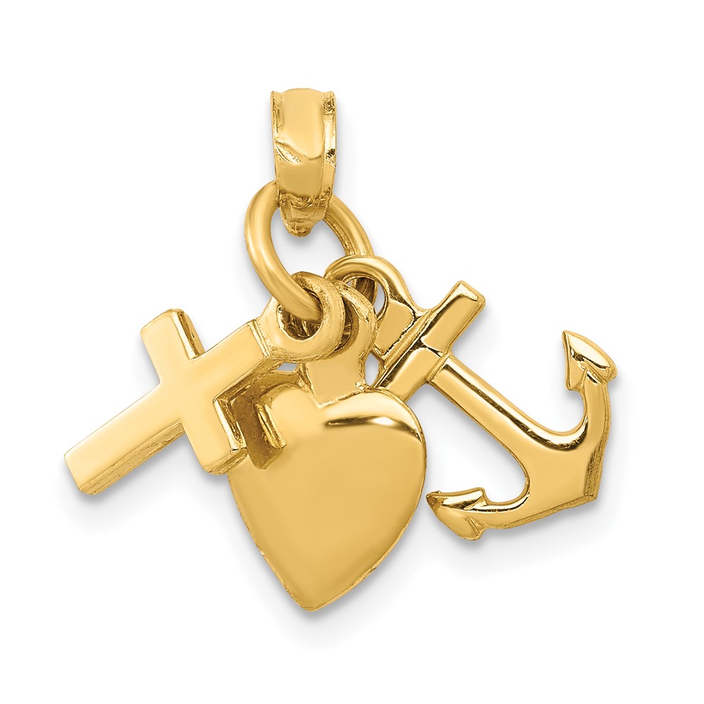 10D988.jpg 10K Faith, Hope and Charity Charm - Image 1