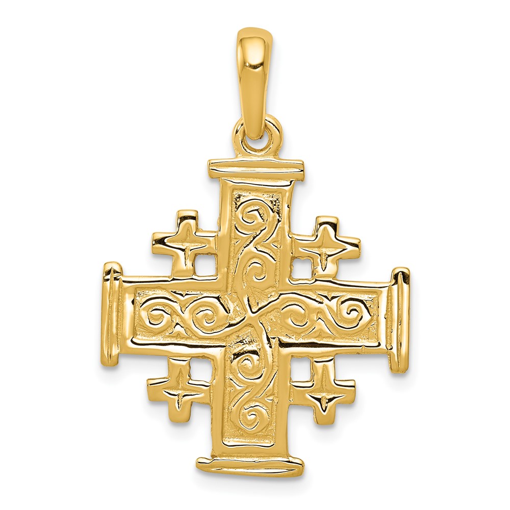 10K1232.jpg 10k Jerusalem Cross Pendant - Image 1