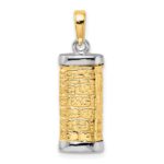 10k Two-tone Mezuzah Pendant - Image 4