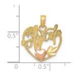 10k Two-tone #1 WIFE  Heart Pendant - Image 4