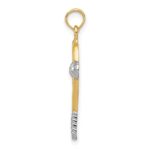 10k w/Rhodium Polished Tennis Racquet Pendant - Image 2