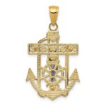 10k Two-tone Mariner's Crucifix Pendant - Image 4