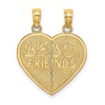 10K BEST FRIENDS Break-A-Part Heart Pendant