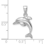 10k White Gold Jumping Dolphin Pendant - Image 2