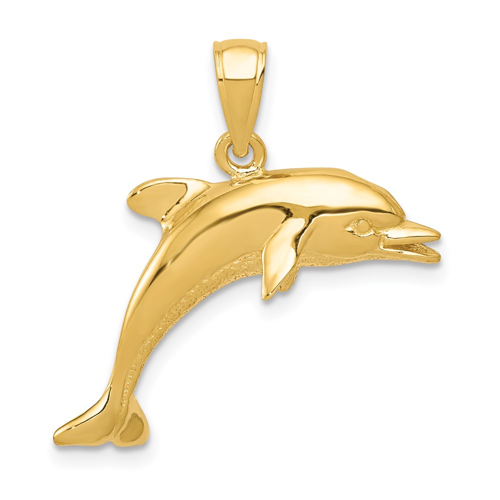 10K3013.jpg 10k Jumping Dolphin Pendant - Image 1