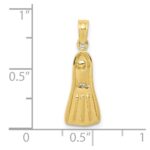 10K  3D Scuba Flipper Pendant - Image 3