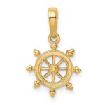 10K Ship Wheel Pendant - Image 3