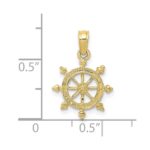 10K Ship Wheel Pendant - Image 4