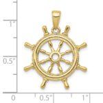 10K  3D Ships Wheel Pendant - Image 3