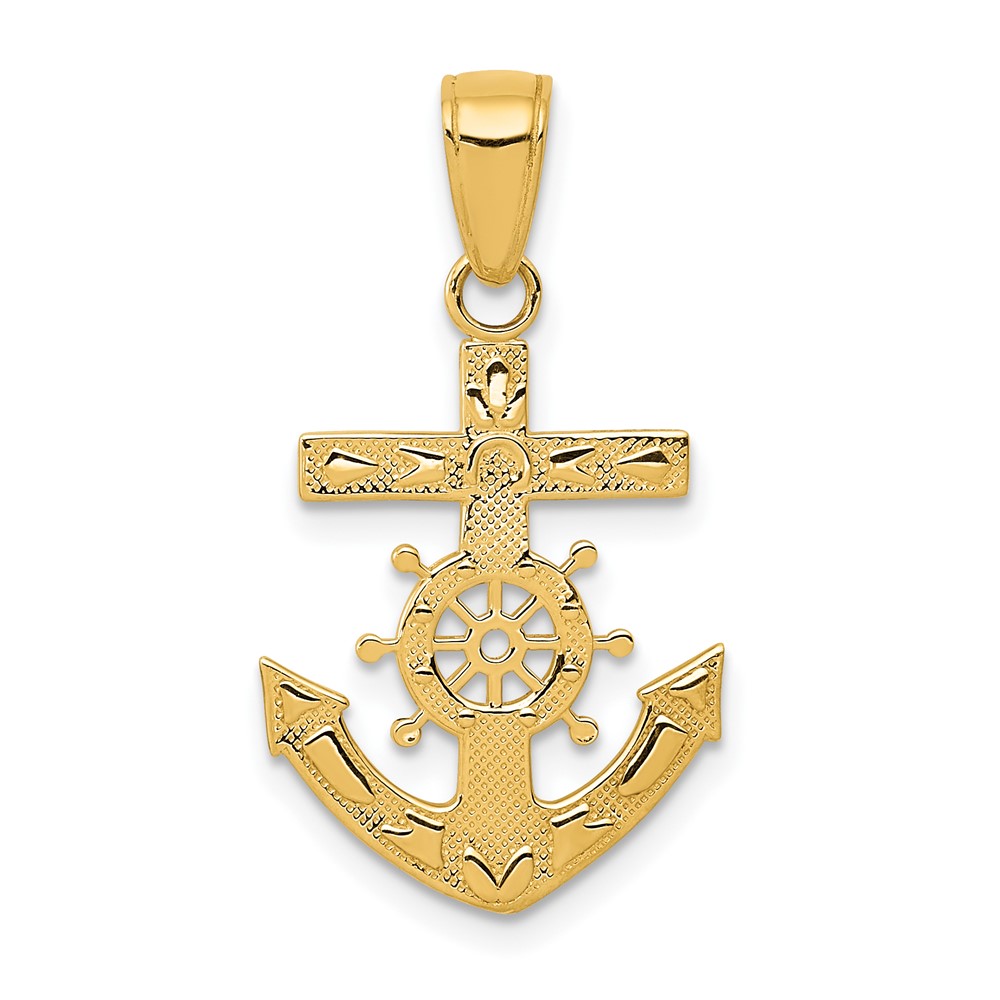 10K3076.jpg 10k Mariner's Cross Pendant - Image 1