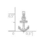 10k White Gold Mini Anchor Pendant - Image 2