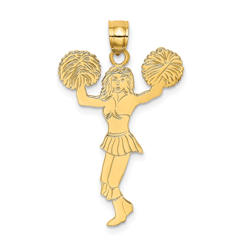 10K3523.jpg 10k Cheerleader w/Pom-Poms Charm - Image 1