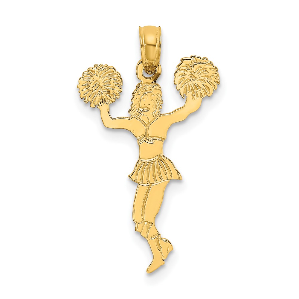 10K3524.jpg 10K Cheerleader with Pom-Poms Pendant - Image 1