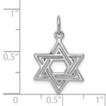 10k White Gold Jewish Star Charm - Image 2