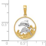 10K w/Rhodium Double Dophins Charm - Image 3