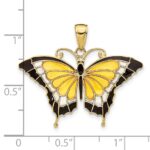 10K Yellow Enameled Butterfly Pendant - Image 3