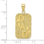 10K DAD Gold Nugget Dog Tag Pendant - Image 4