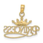 10k w/Rhodium PRINCESS w/White Crown Charm - Image 4