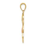 10k Yellow & Rose Gold w/Rhodium Girl Pendant - Image 2