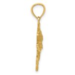 10k Gold Polished & Textured Bass Pendant - Image 2