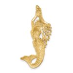 10K Gold Polished Textured Mermaid Chain Slide Pendant - Image 4