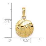 10K Gold Polished Volleyball Pendant - Image 4