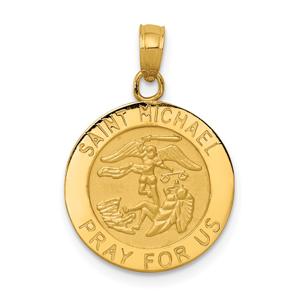 10K5666.jpg 10k Saint Michael Medal Pendant - Image 1