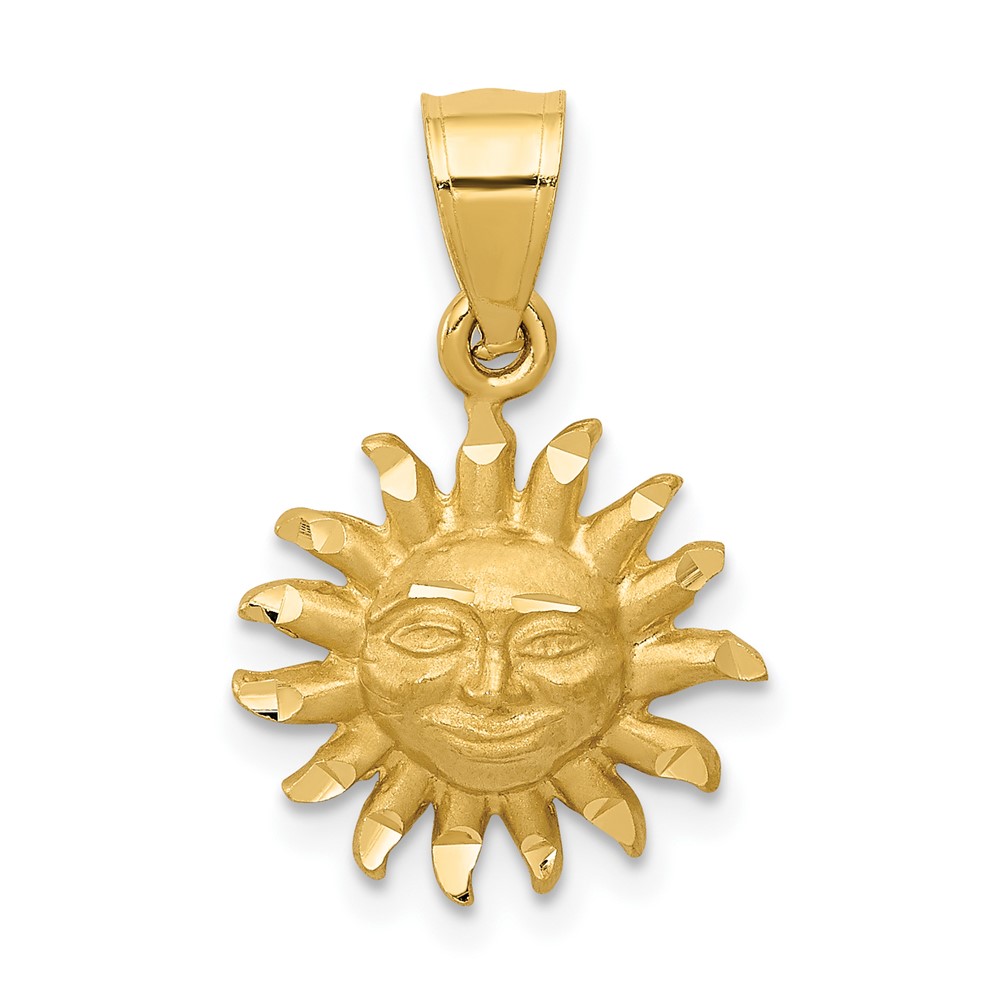 10K5967.jpg 10k Satin Diamond-cut Sun Pendant - Image 1