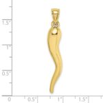 10k Hollow Italian Horn Pendant - Image 3