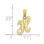 10K Polished H Script Initial Charm - Image 3
