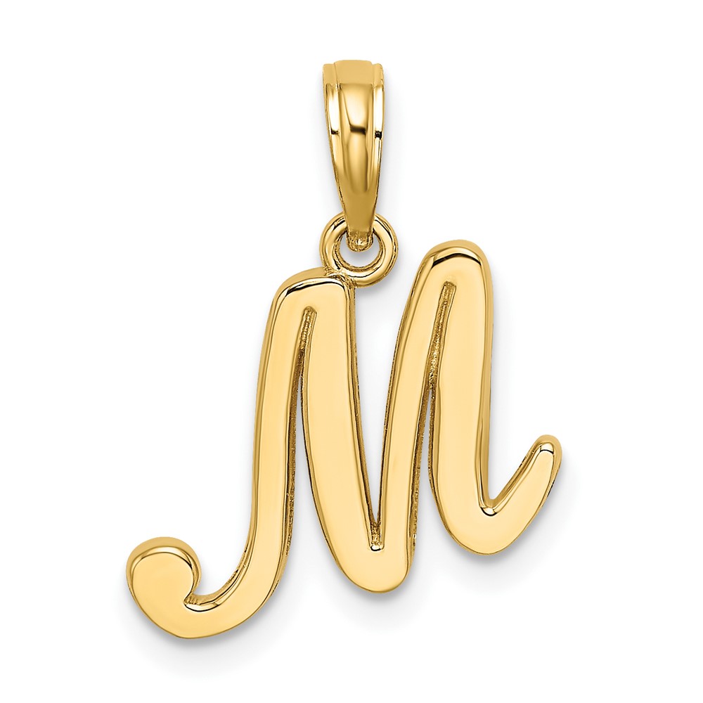 10K6422M.jpg 10K Polished M Script Initial Charm - Image 1