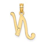 10K Polished N Script Initial Charm - Image 4