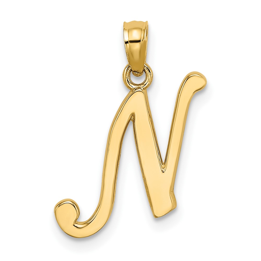 10K6422N.jpg 10K Polished N Script Initial Charm - Image 1