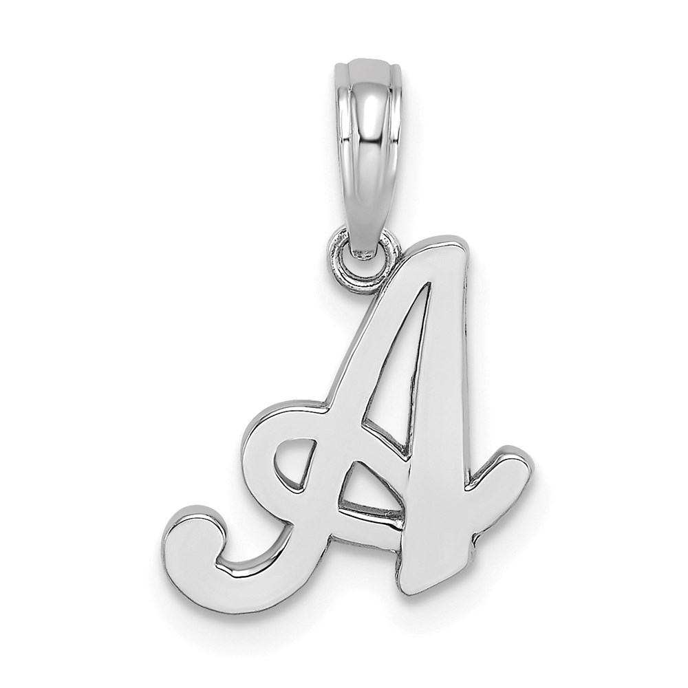 10K6422WA.jpg 10K White Gold Polished A Script Initial Charm - Image 1