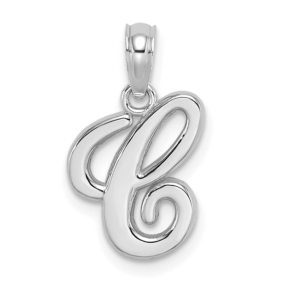 10K6422WC.jpg 10K White Gold Polished C Script Initial Charm - Image 1