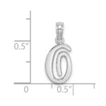 10K White Gold Polished O Script Initial Charm - Image 3