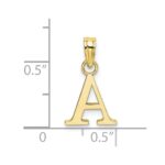 10K Polished A Block Initial Charm - Image 3