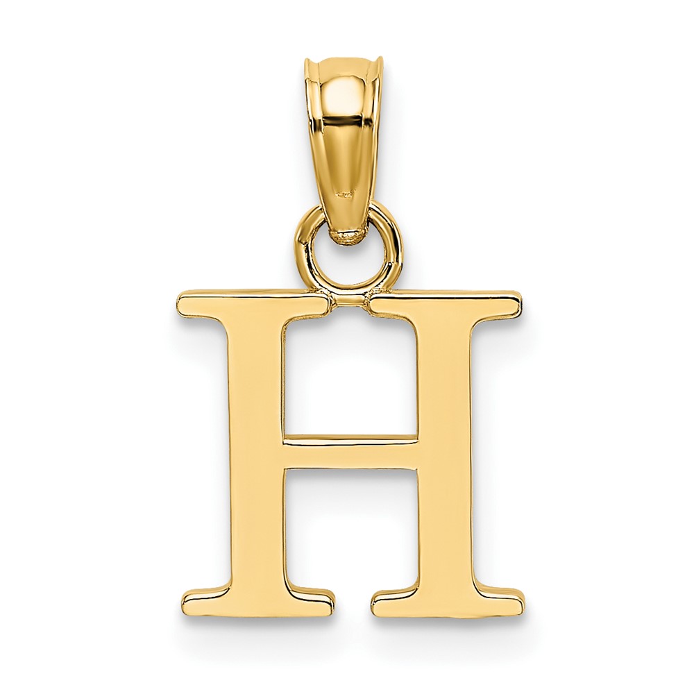10K6423H.jpg 10K Polished H Block Initial Charm - Image 1